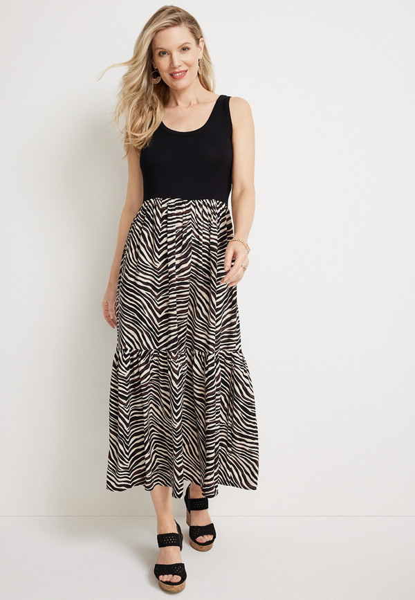 Zebra Print Maxi Dress | maurices