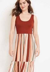 Striped Maxi Dress, C8316, small