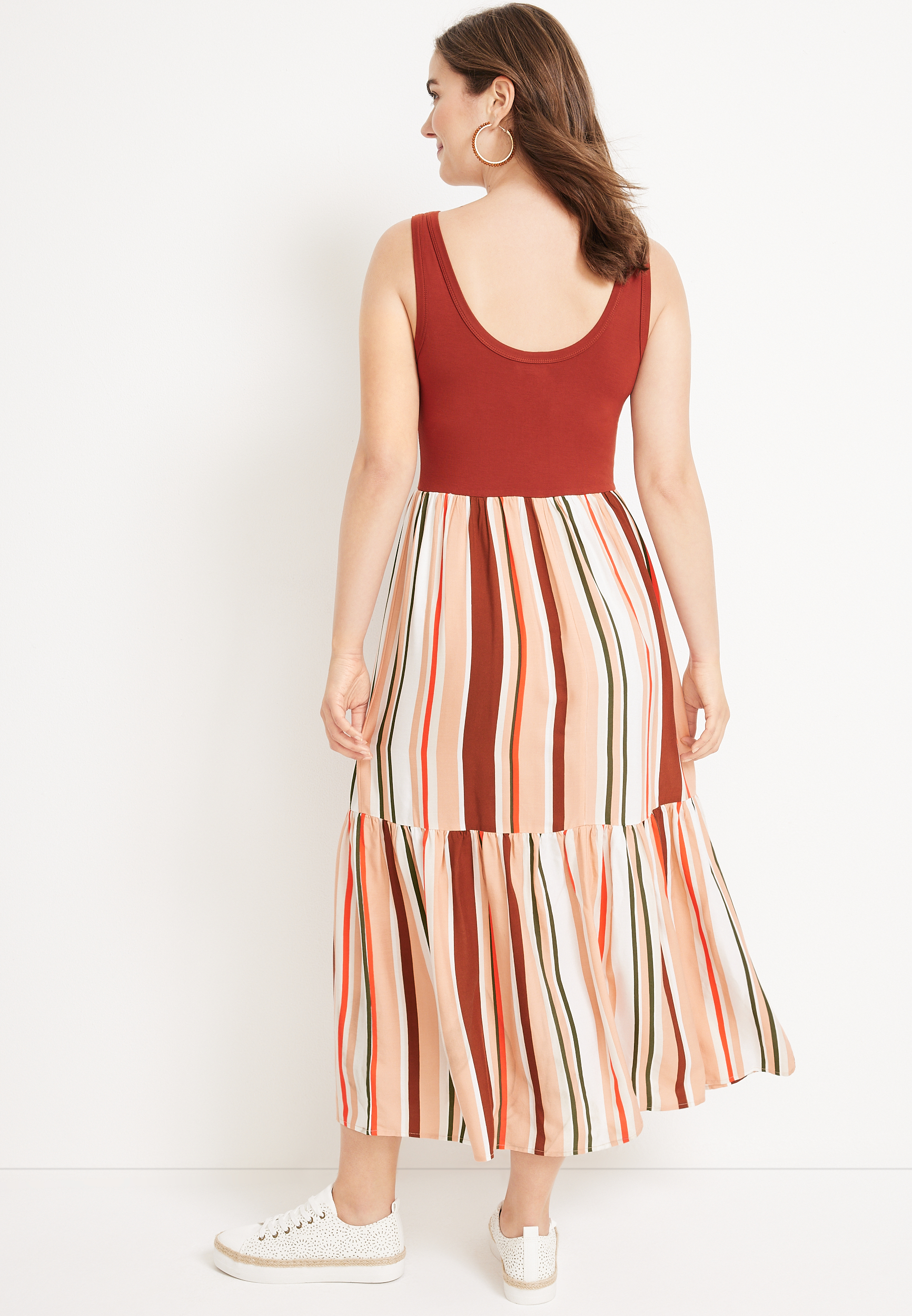 Striped Maxi Dress, C8316, large