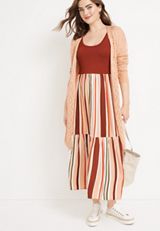 Striped Maxi Dress, C8316, small