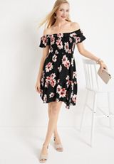 Floral Off The Shoulder Mini Dress, C1756, small