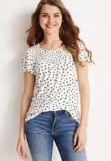 Fairlane Polka Dot Flutter Tee, SOFT WHITE COMBO, small