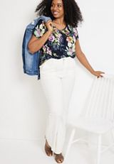 Plus Size Floral Fairlane Flutter Tee, C1943, small