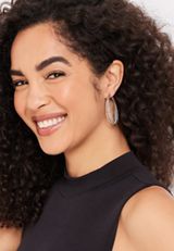 Silver Hoop Earrings, C431, small