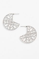 Silver Filigree Hoop Earrings, C431, small