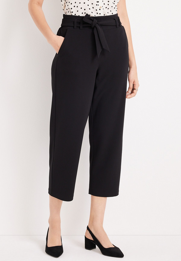 High Rise Wide Leg Cropped Pant | maurices