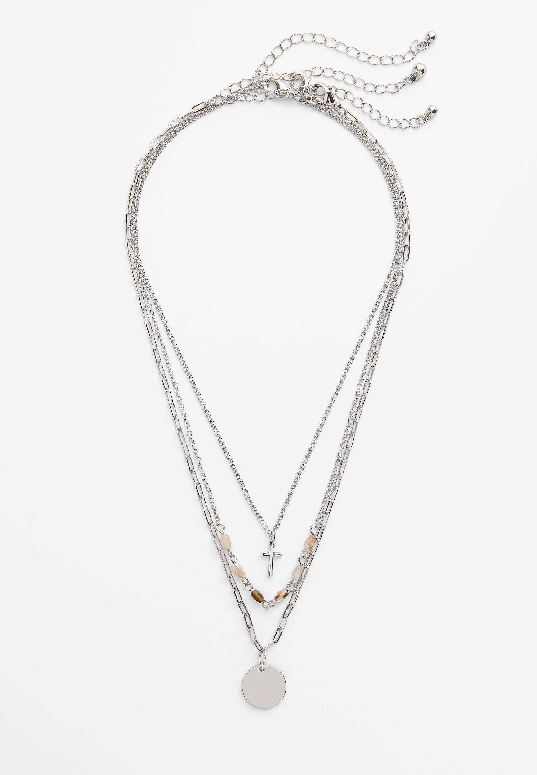 3 Pack Cross Pendant Necklace Set, , large