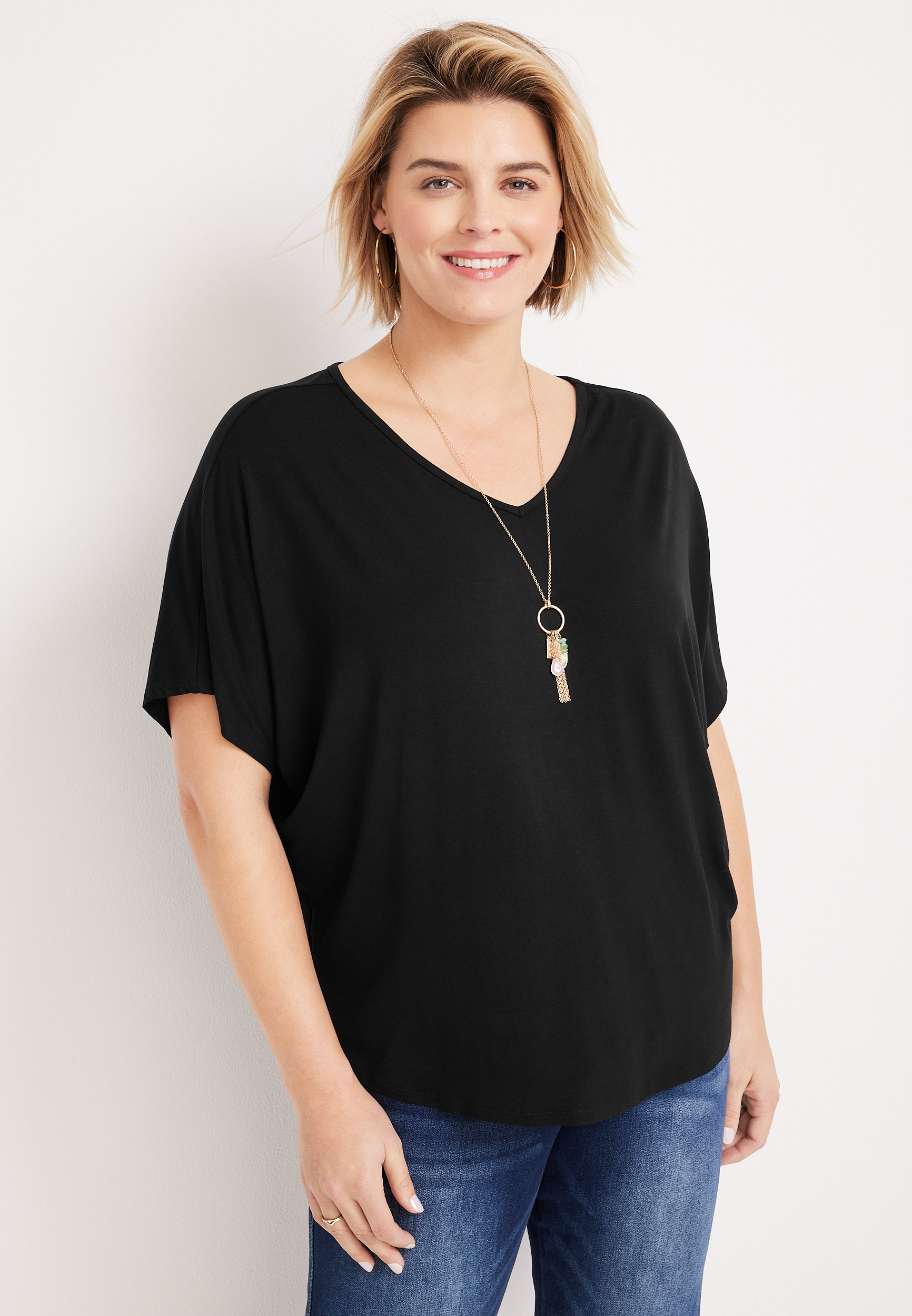 Plus Size 24/7 Delano Dolman Tee | maurices