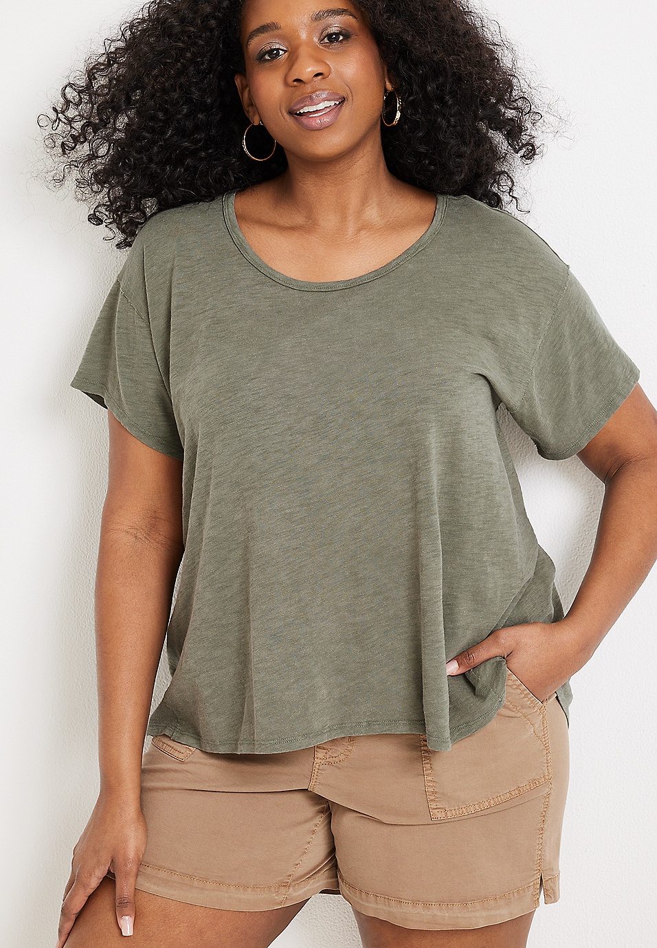 Size Forever Pleated Tee | maurices