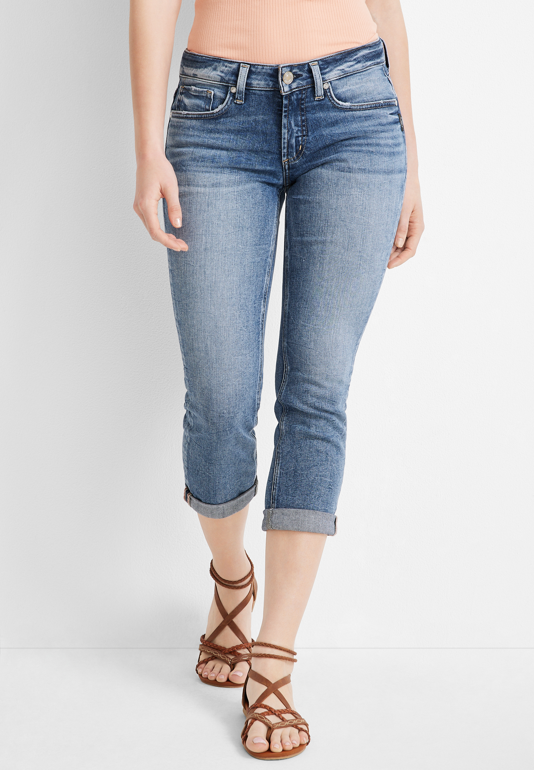 Silver Jeans Co.® Britt Curvy Low Rise Capri | maurices