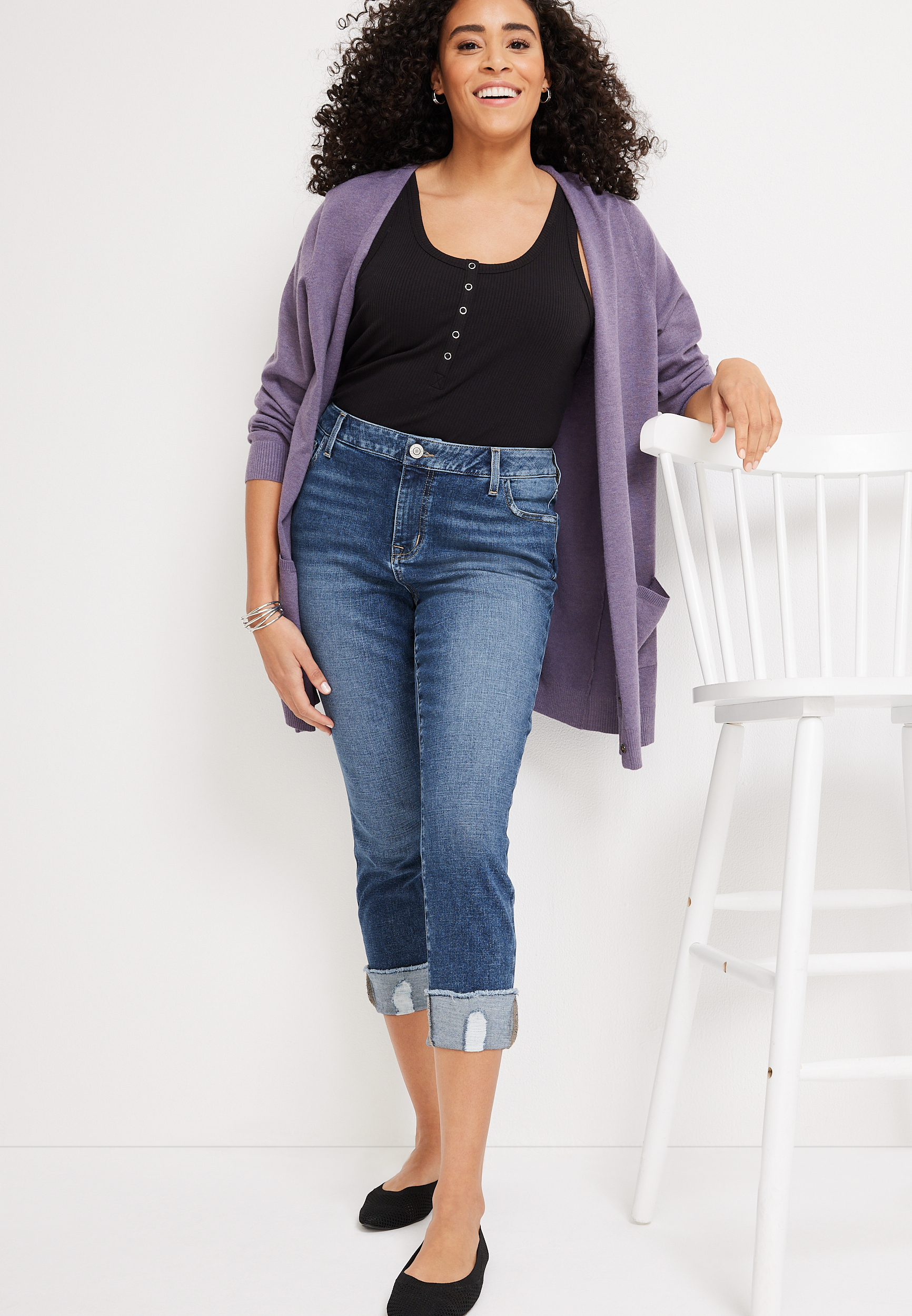 m jeans by maurices&trade; Mid Fit Mid Rise Cropped Jegging, MEDIUM SANDBLAST, large