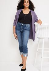 m jeans by maurices&trade; Mid Fit Mid Rise Cropped Jegging, MEDIUM SANDBLAST, small