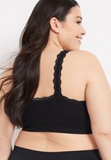 True Stretch Seamless Lace Strap Bralette, C106, small