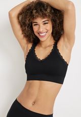 True Stretch Seamless Lace Strap Bralette, C106, small