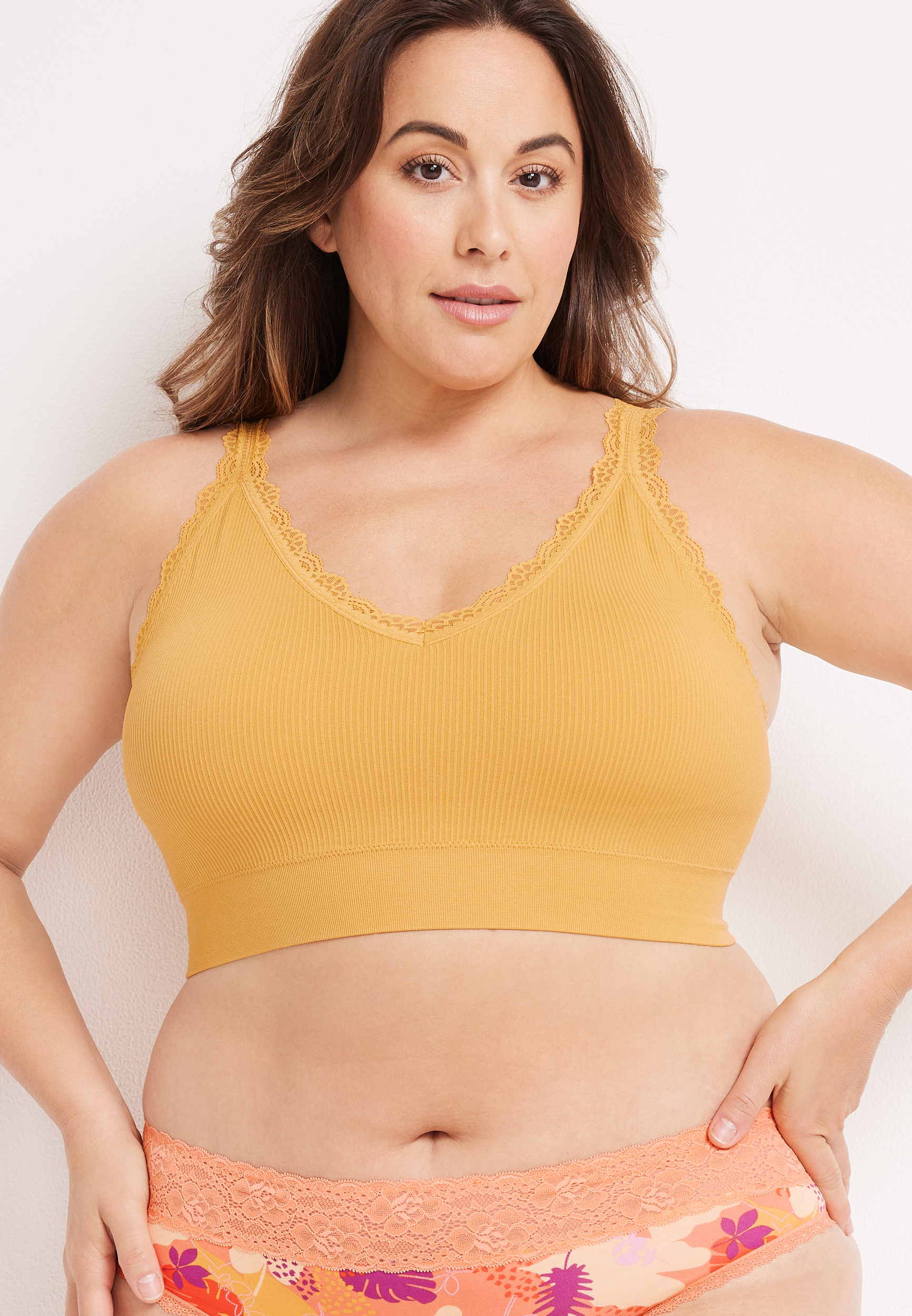 True Stretch Seamless Lace Strap Bralette, C3522, large