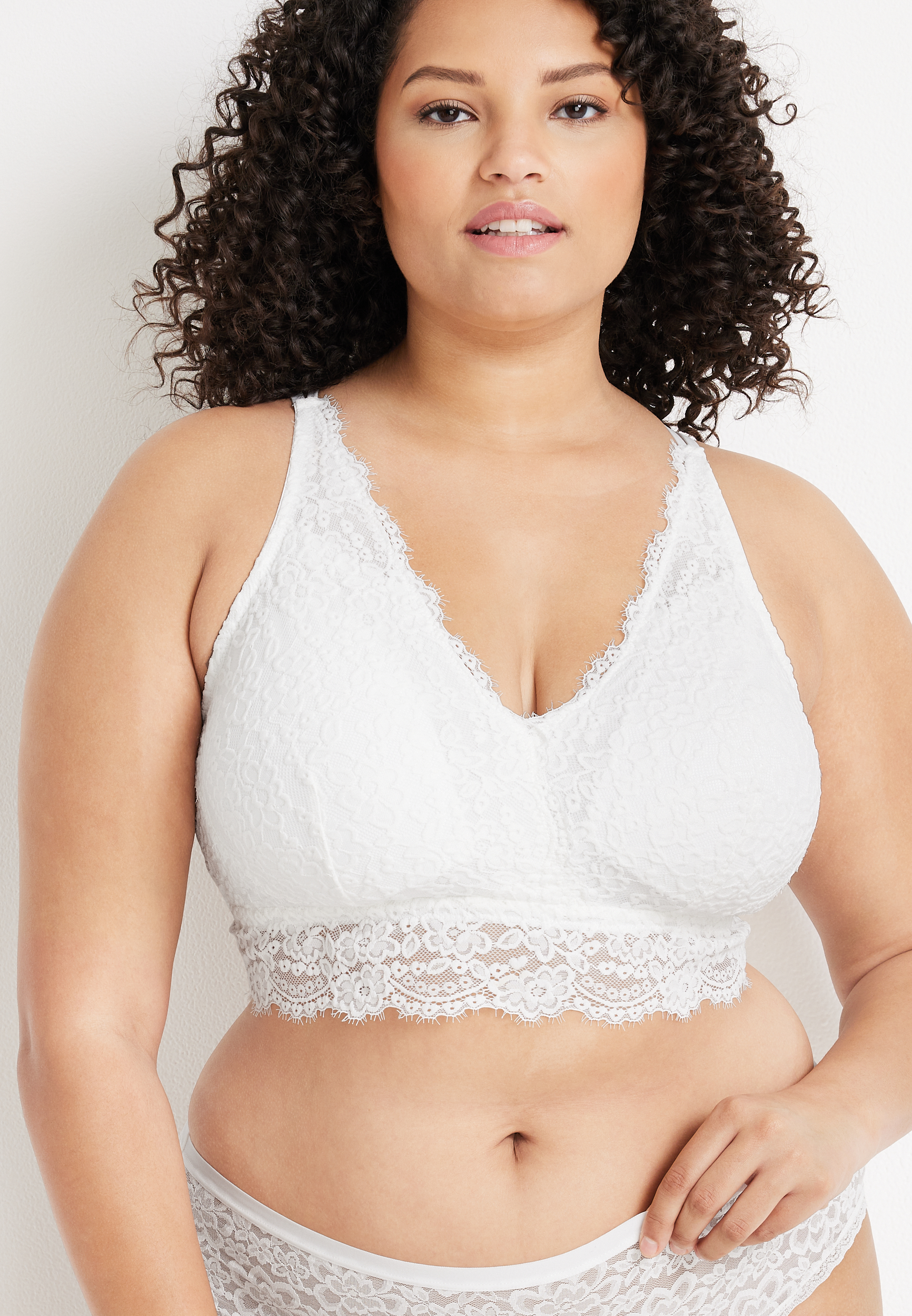 Vintage Lace Multi Strap Bralette, SOFT WHITE, large