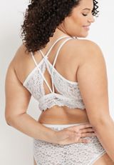 Vintage Lace Multi Strap Bralette, SOFT WHITE, small