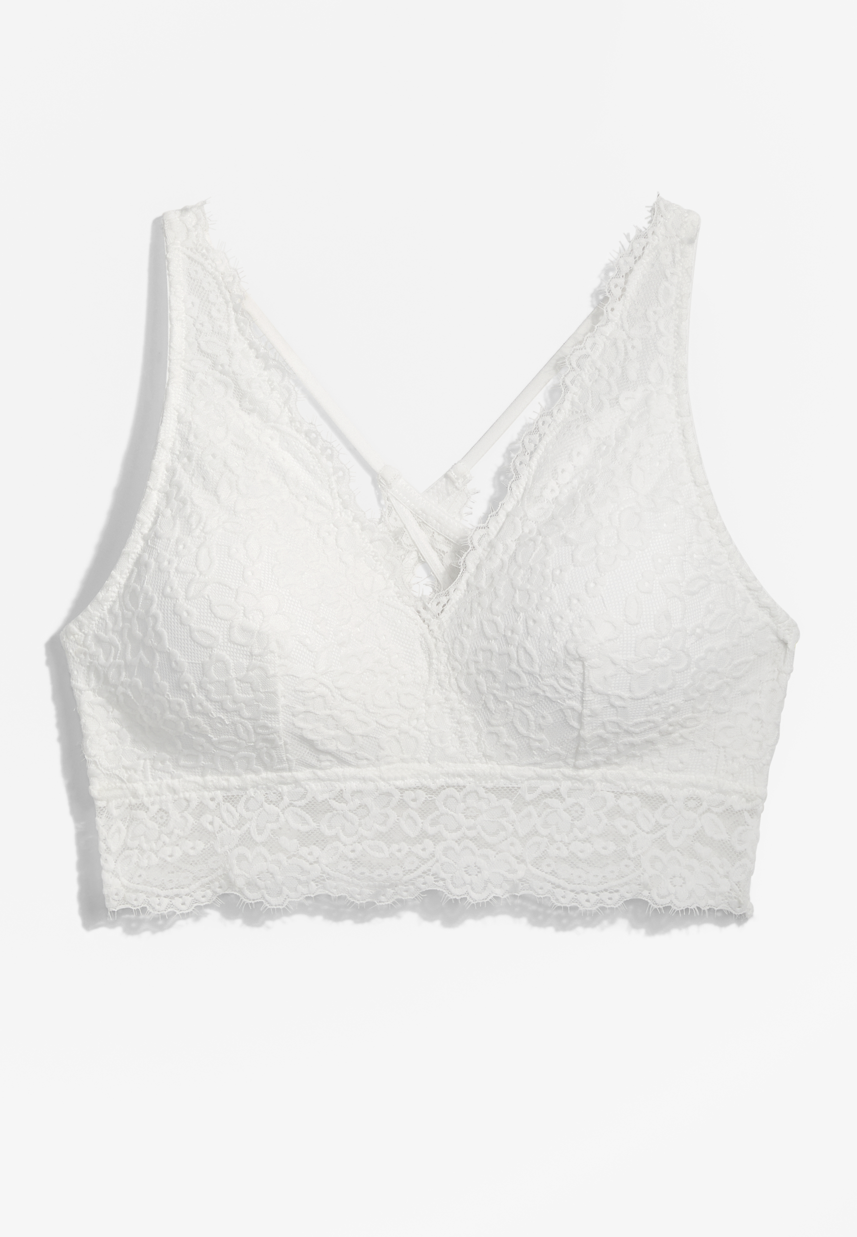 Vintage Lace Multi Strap Bralette, SOFT WHITE, large