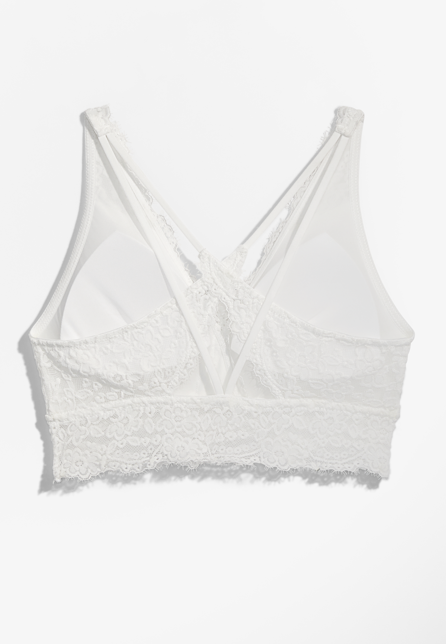 Vintage Lace Multi Strap Bralette, SOFT WHITE, large
