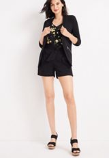 Ever Go Tie Waist Black High Rise 4in Short, C106, small