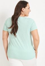 Plus Size 24/7 Austin Solid Knot Hem Tee, , small