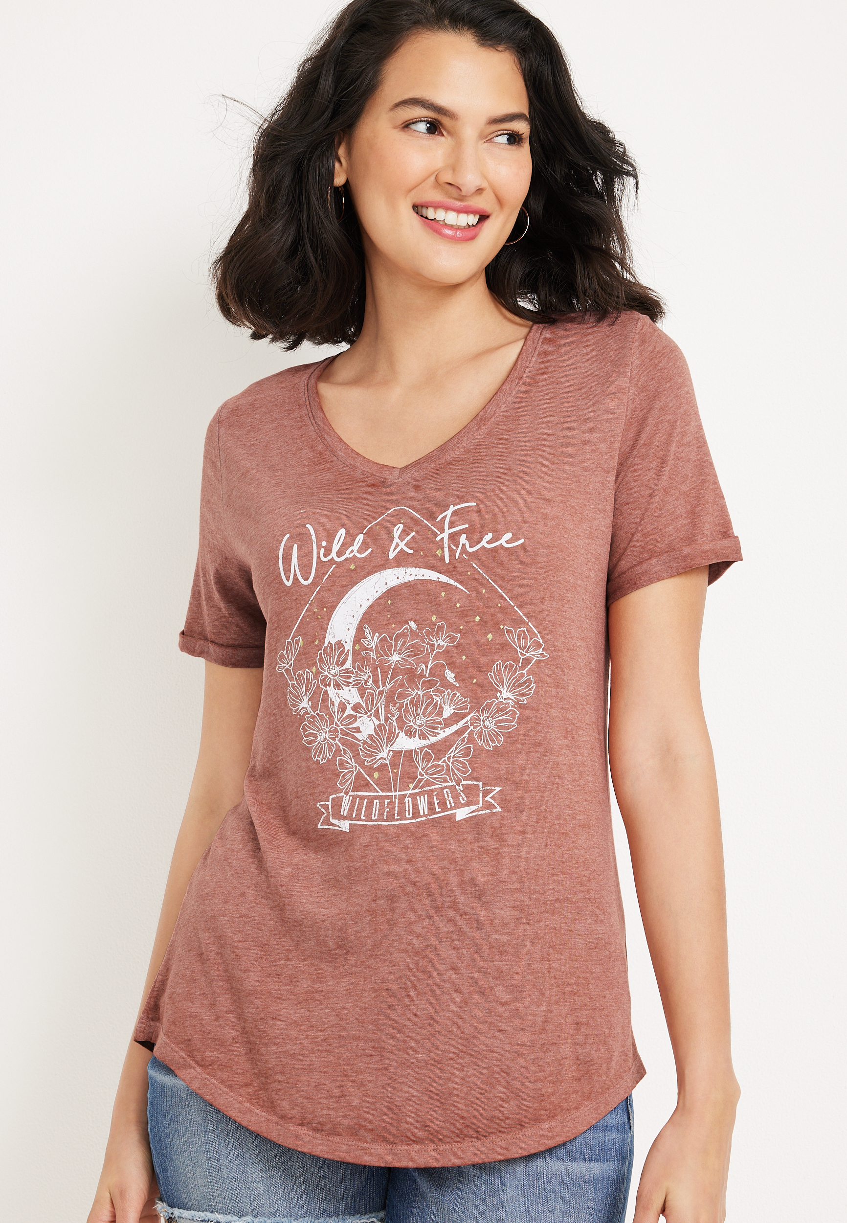 Wild And Free Graphic Tee, C5436, large