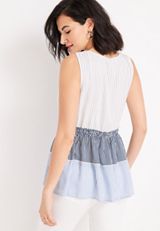Striped Peplum Tank Top, C1772, small
