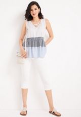 Striped Peplum Tank Top, C1772, small