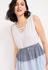 Striped Peplum Tank Top, C1772, small