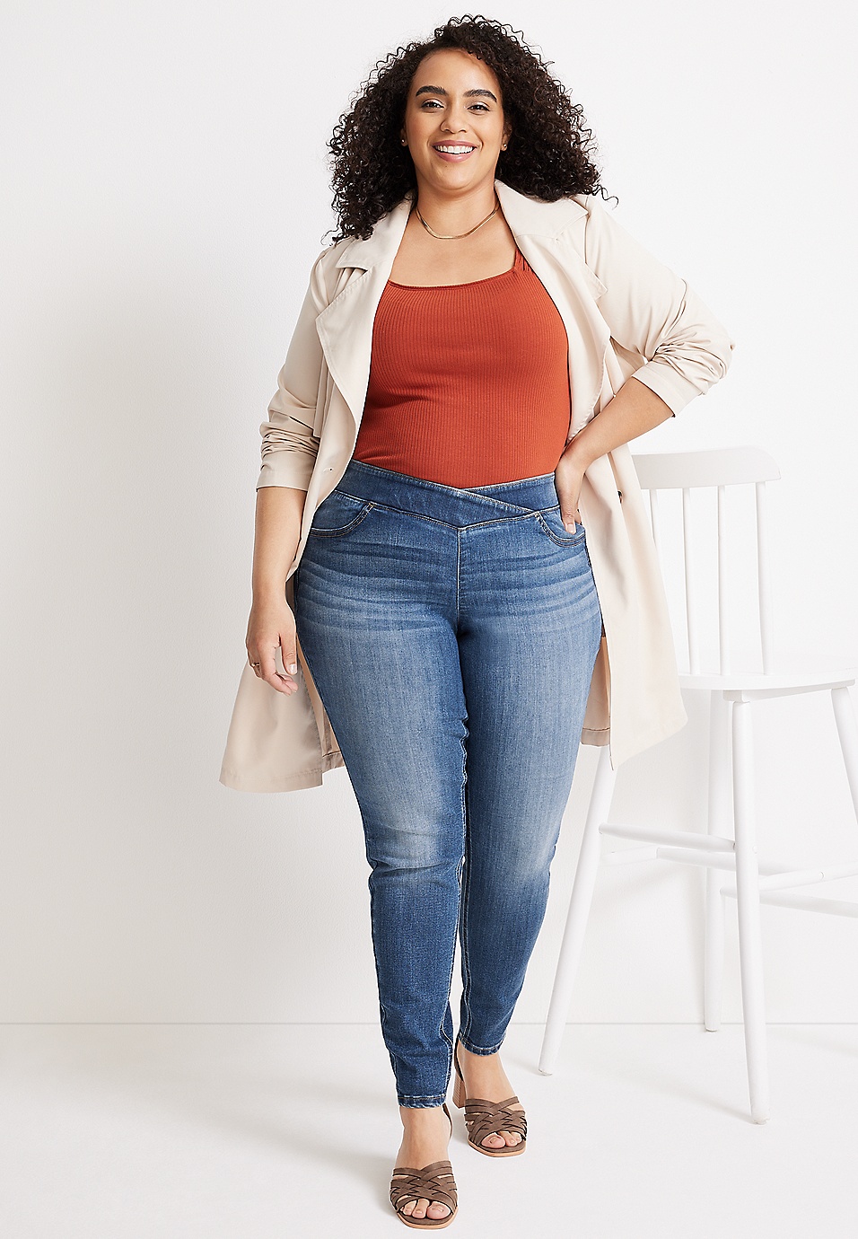 Plus Size m by maurices™ Comfort Crossover Pull On High Rise Jegging | maurices