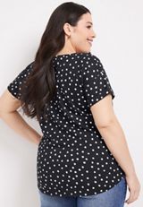 Plus Size 24/7 Dawson Polka Dot Drop Shoulder Tee, , small