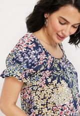 Floral Bubble Hem Blouse, C2754, small