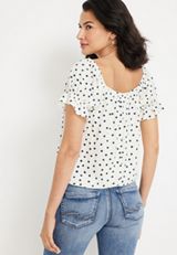 Polka Dot Bubble Hem Blouse, C2380, small