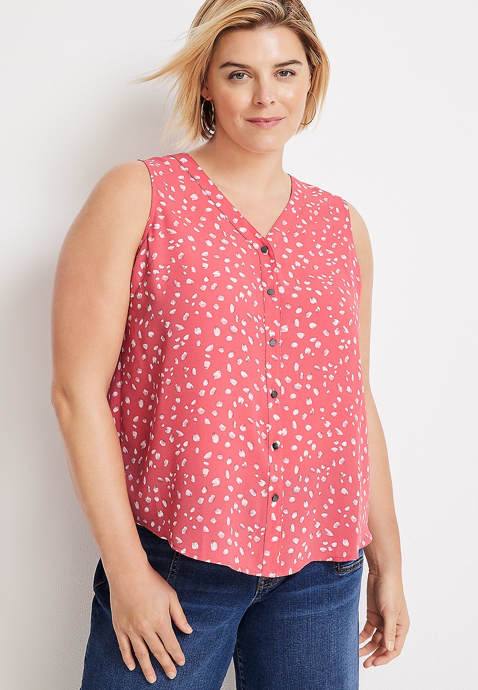 Plus Size Madison Dot Down Tank Top maurices