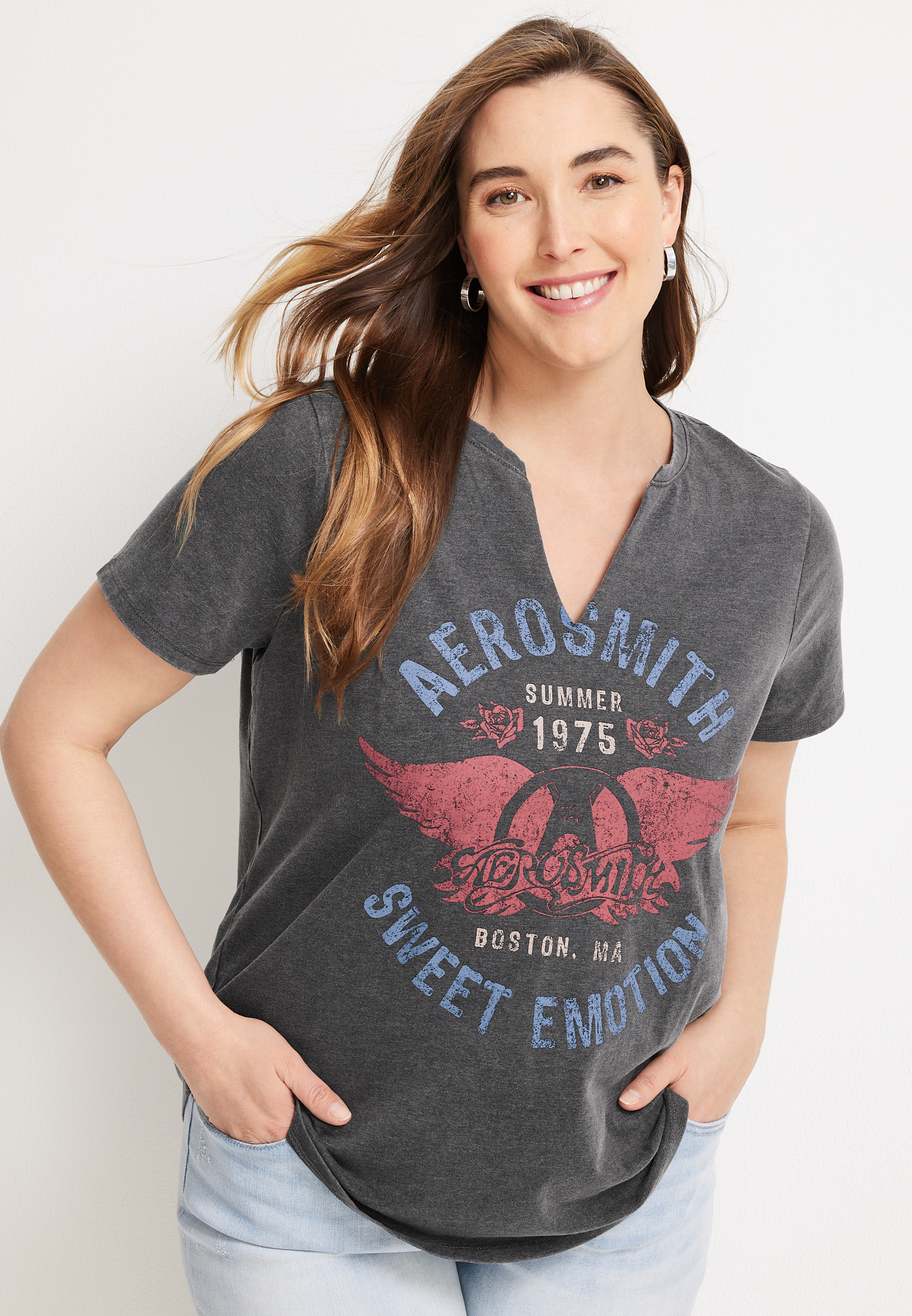 Plus Size Aerosmith Graphic Tee, C106, large
