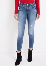 Silver Jeans Co.&reg; Suki Skinny Curvy Ripped Mid Rise Jean, C3337, small