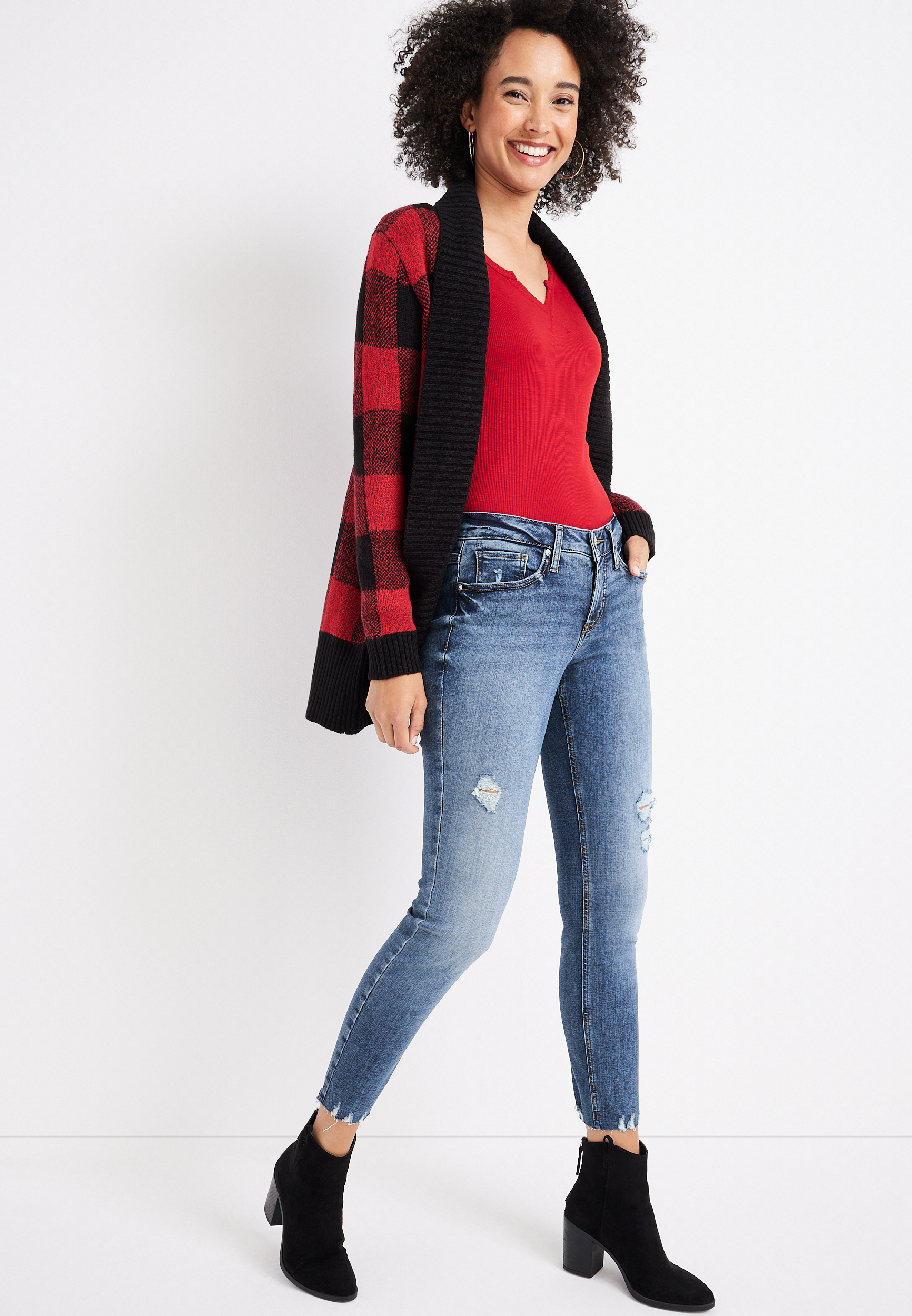 Silver Jeans Co.&reg; Suki Skinny Curvy Ripped Mid Rise Jean, C3337, large