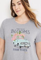 Plus Size Farm Fresh Blooms Graphic Tee, , small