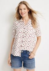 Polka Dot Short Sleeve Button Up Blouse, C1939, small
