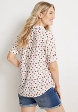 Polka Dot Short Sleeve Button Up Blouse, C1939, small