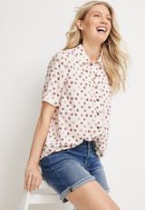 Polka Dot Short Sleeve Button Up Blouse, C1939, small