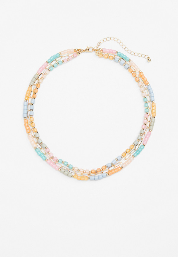 Girls Multicolor Beaded Layered Necklace | maurices
