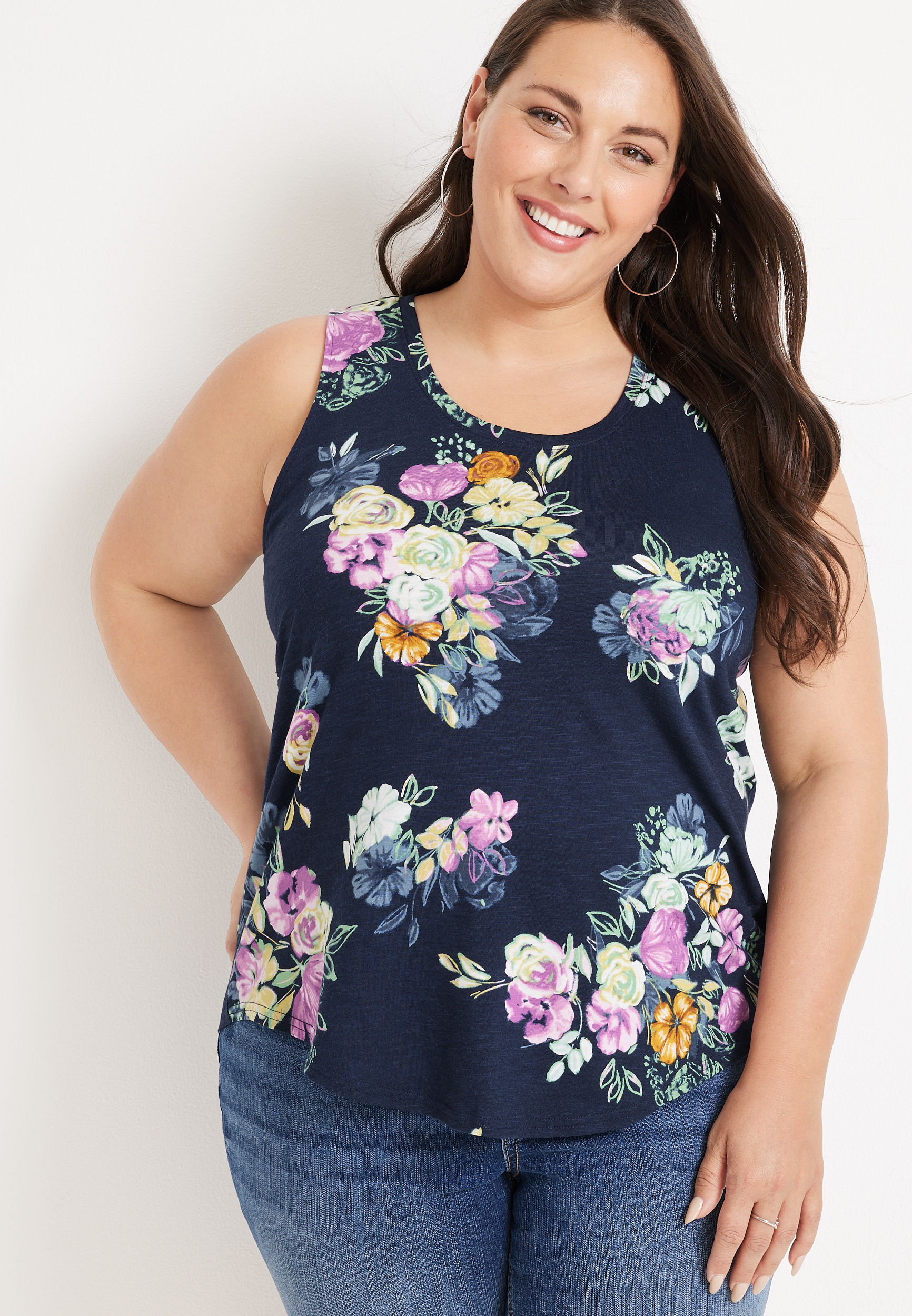 Plus Size 24/7 Melrose Floral Tank Top | maurices