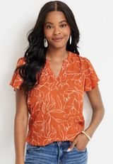 Atwood Floral Flutter Sleeve Blouse, C4090, small