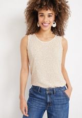 Delton Leopard Zipper Back Tank, C3986, small
