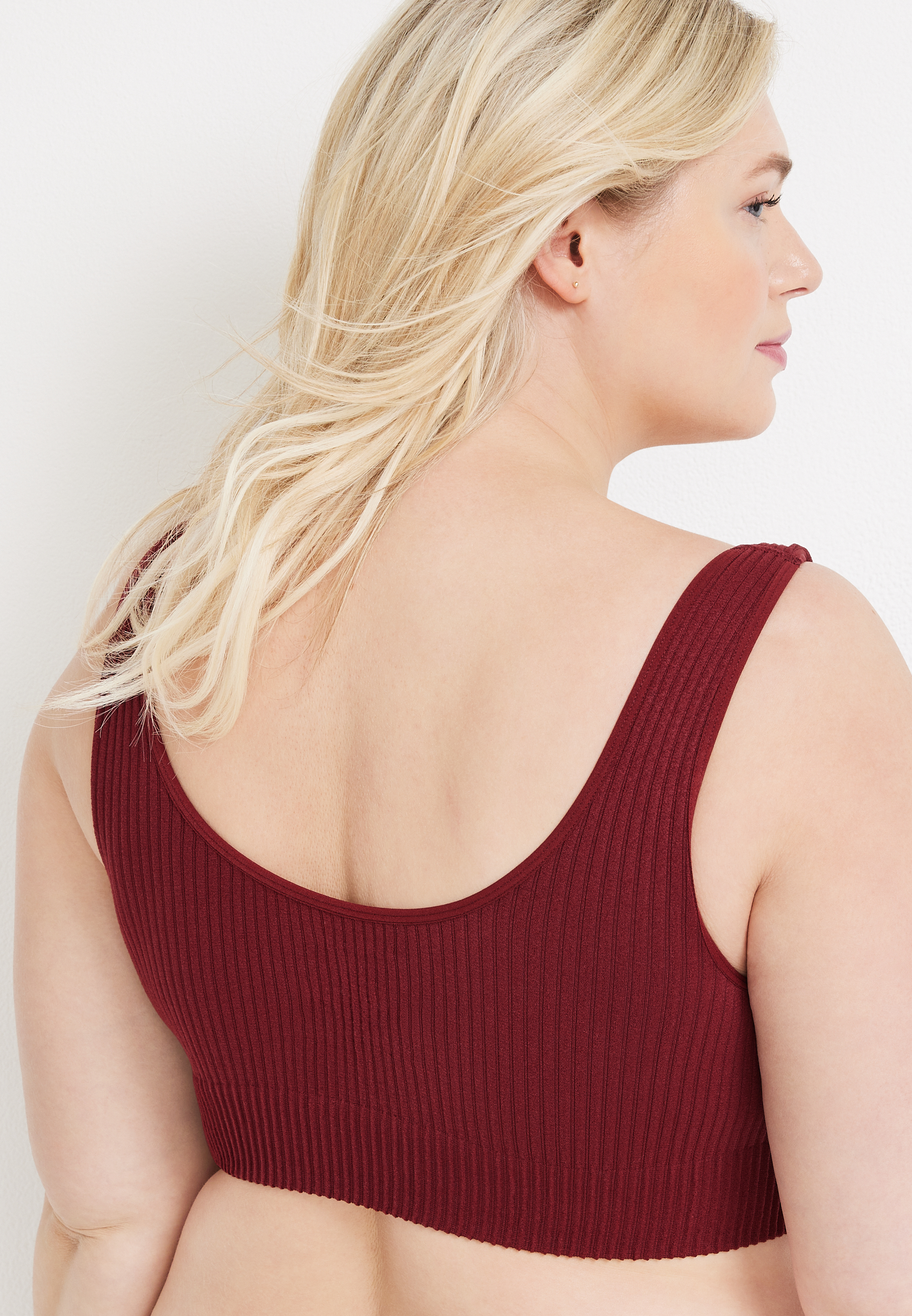True Stretch Seamless Wide Ribbed Bralette, C9179, large