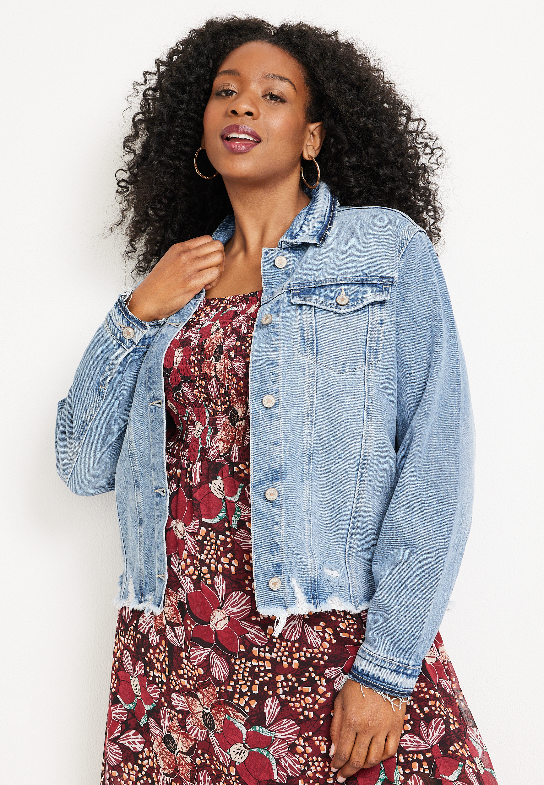 Plus size denim hot sale jacket dress