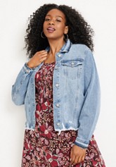 Plus size jean on sale jacket with pearls