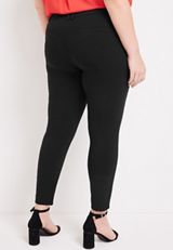 Plus Size Bengaline Constructed Waist Mid Rise Skinny Dress Pant, C106, small