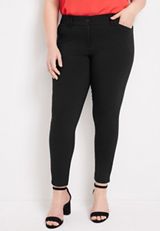 Plus Size Bengaline Constructed Waist Mid Rise Skinny Dress Pant, C106, small